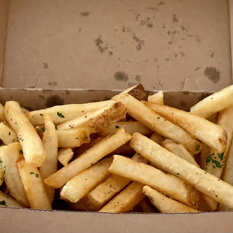Delicious chippies in a cardboard container